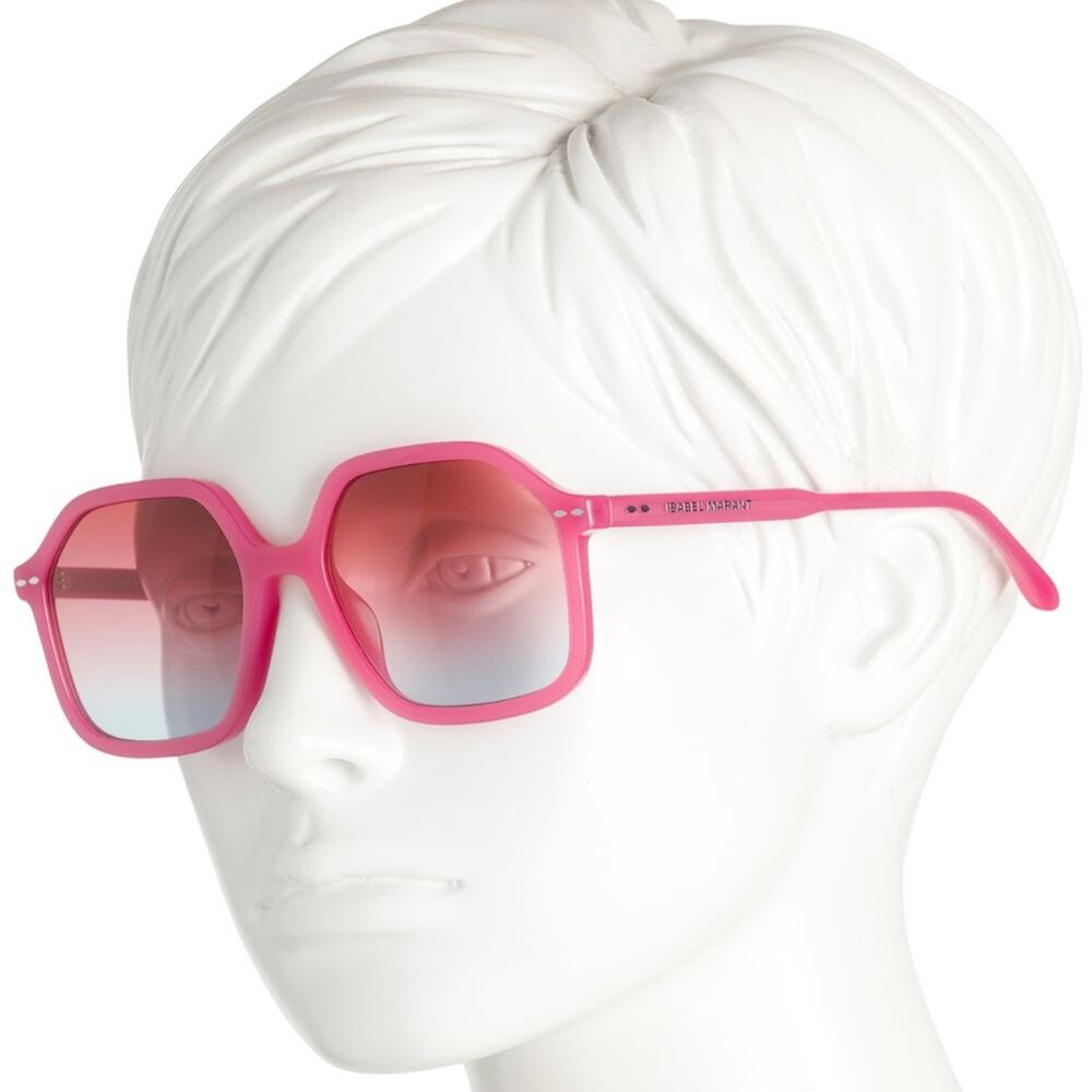 Isabel Marant Hot Pink Barbie Square L 55mm Sunglasses Boho Beachy Festival Glam